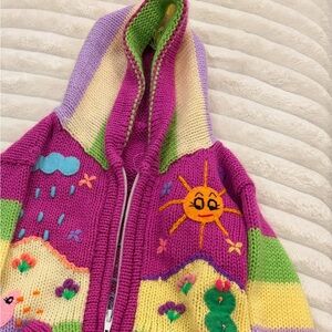 Handmade Peruvian children's zip-up hoodie